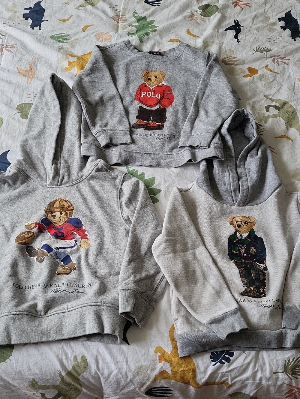 Polo by Ralph Lauren Kids Grey Polo Bear Sweatshirt Trio Graphic Tops 5T